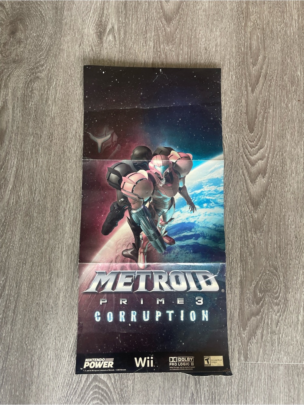 Metroid Prime 3: Corruption Nintendo Wii Nintendo Power Poster 2007 RARE
